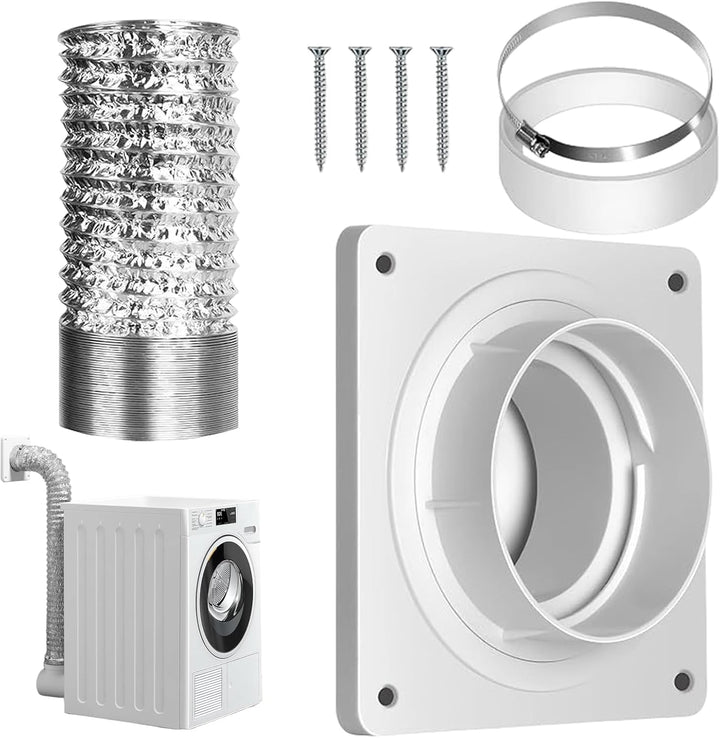 Dryer Vent, Indoor Drying Machine Vents Kit, 7 Inches Replacement Connector Plate & Multi Functional