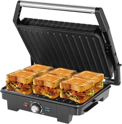 Monzana Kontaktgrill XXL 2200W 180°C Klappbar Antihaftbeschichtung Edelstahl BPA frei Tischgrill Pan