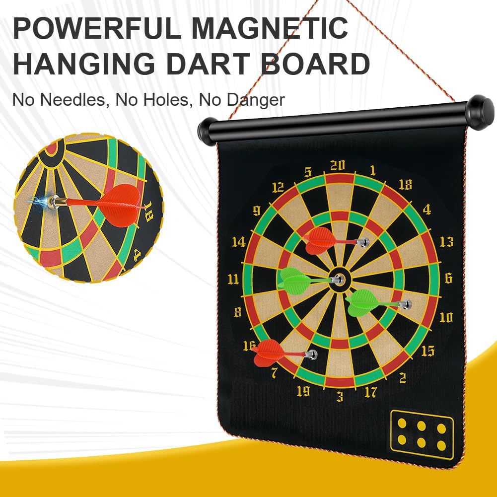 Flintronic Dartscheibe Magnetisch, Magnetisch Sichere Dartscheibe mit 14 Dartpfeilen, Dartscheibe Ju