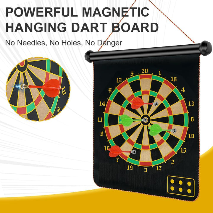 Flintronic Dartscheibe Magnetisch, Magnetisch Sichere Dartscheibe mit 14 Dartpfeilen, Dartscheibe Ju