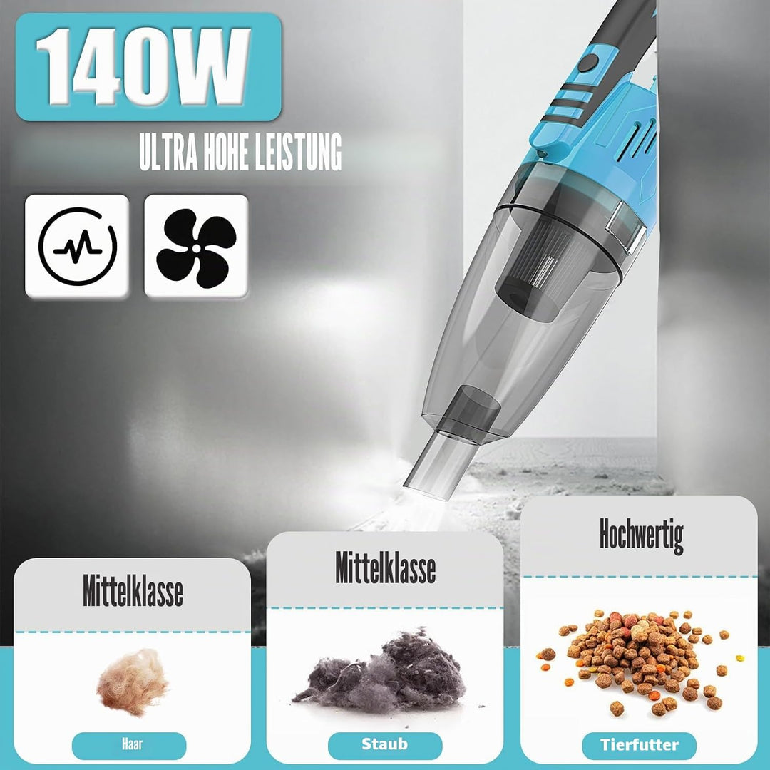 Akku Handstaubsauger, Kabellos Staubsauger für Makita 18V Batterie,10000Pa 3-in-1 Multifunktionaler