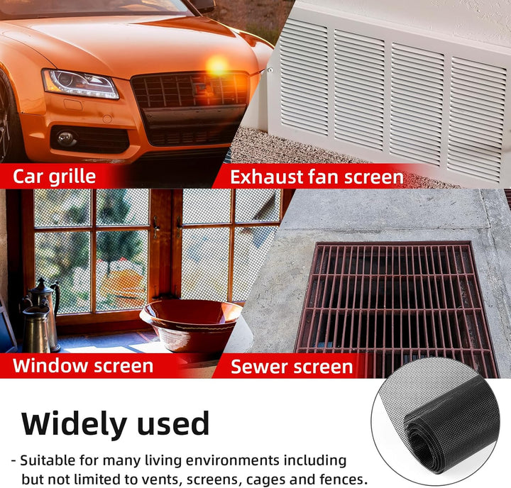 AggAuto Edelstahl Auto Grill Mesh Bildschirm, 120×40cm 304 PVC beschichtet Edelstahl Drahtgeflecht B