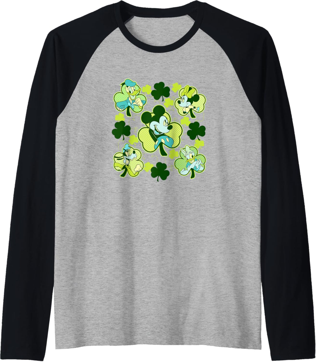 Disney Mickey And Friends St. Patrick's Tag Clover Raglan