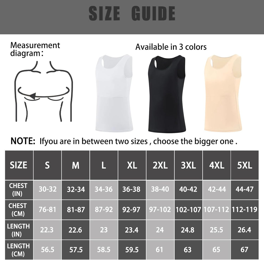 XUJI Transgender FTM Trans Atmungsaktive Halb Brust binder XL Tank-schwarz, XL Tank-schwarz