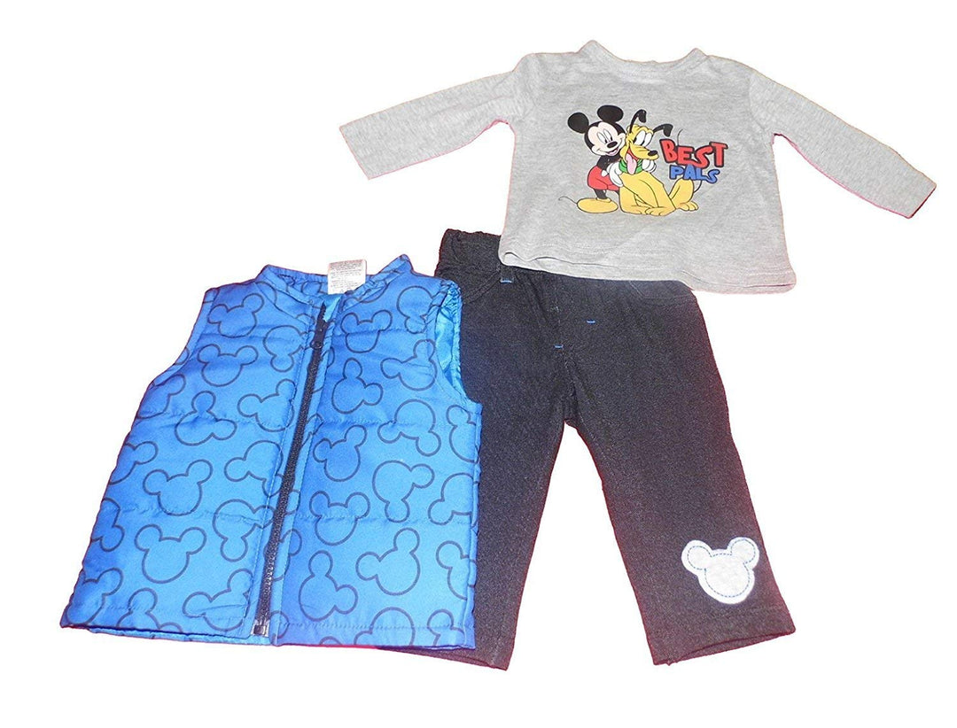 Mickey Mouse and Pluto Infant Boys 3pc Best Pals Vest Set (0-3mos)