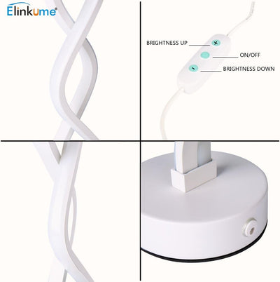 ELINKUME LED Twist Wave Tischleuchte mit Acryl Lampenkörper, Metallbasis, Stufenlose Helligkeit Dimm