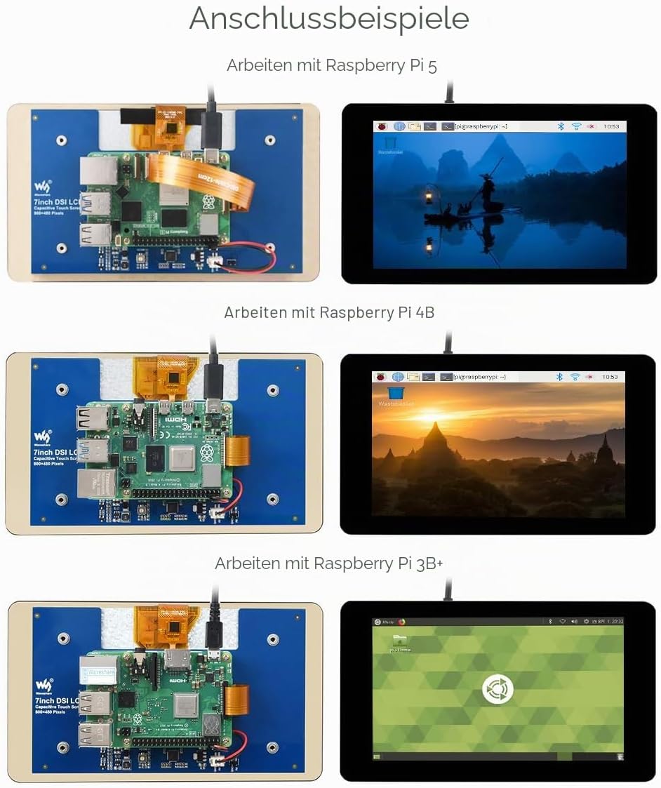 Waveshare 7inch Capacitive Touch Display for Raspberry Pi 800×480 Resolution with DSI Interface