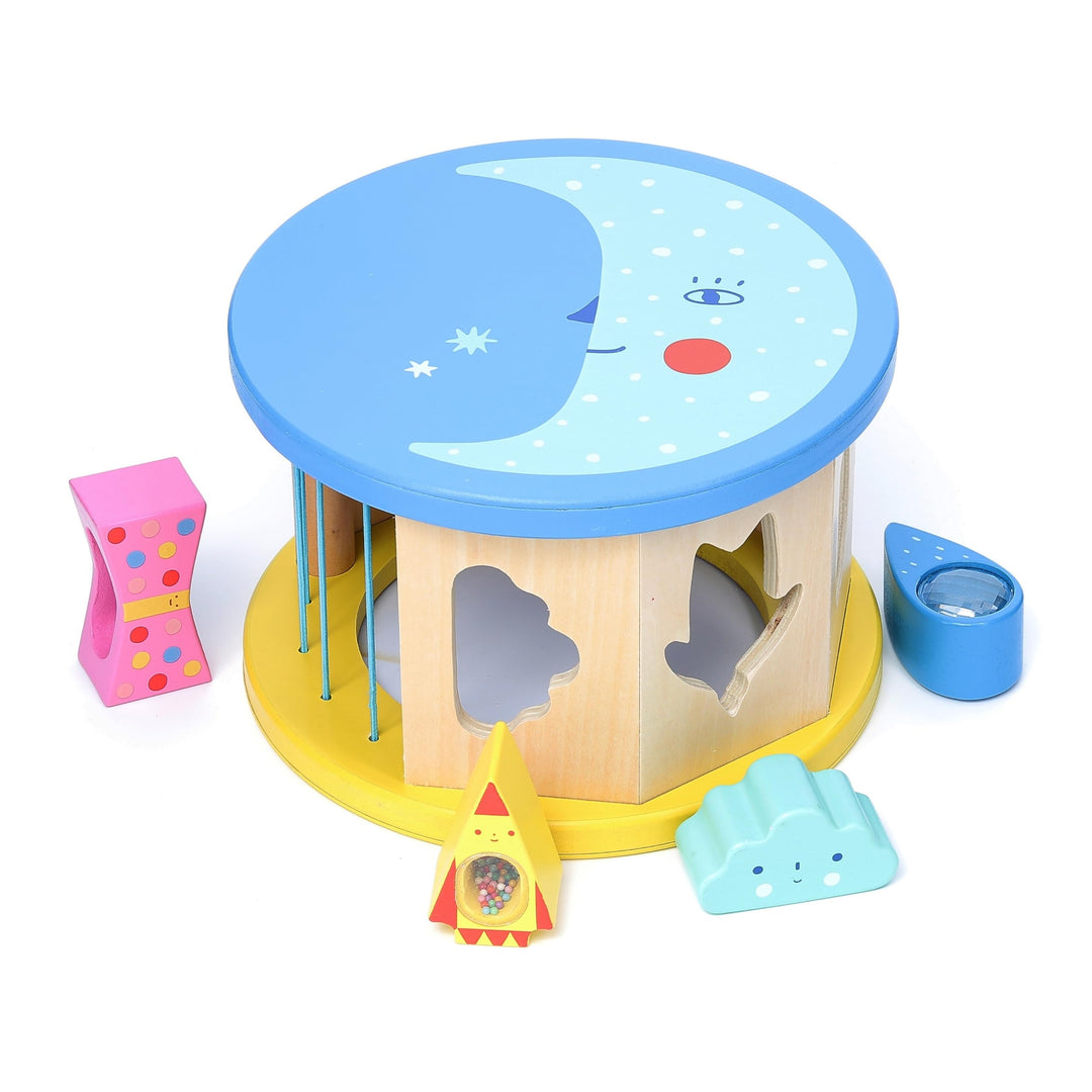 Vilac Variety Suzy Ultman Sound Shapes Box – ab 18 Monaten – 8908, Nacht-und Tag-Formsortierer, S Na