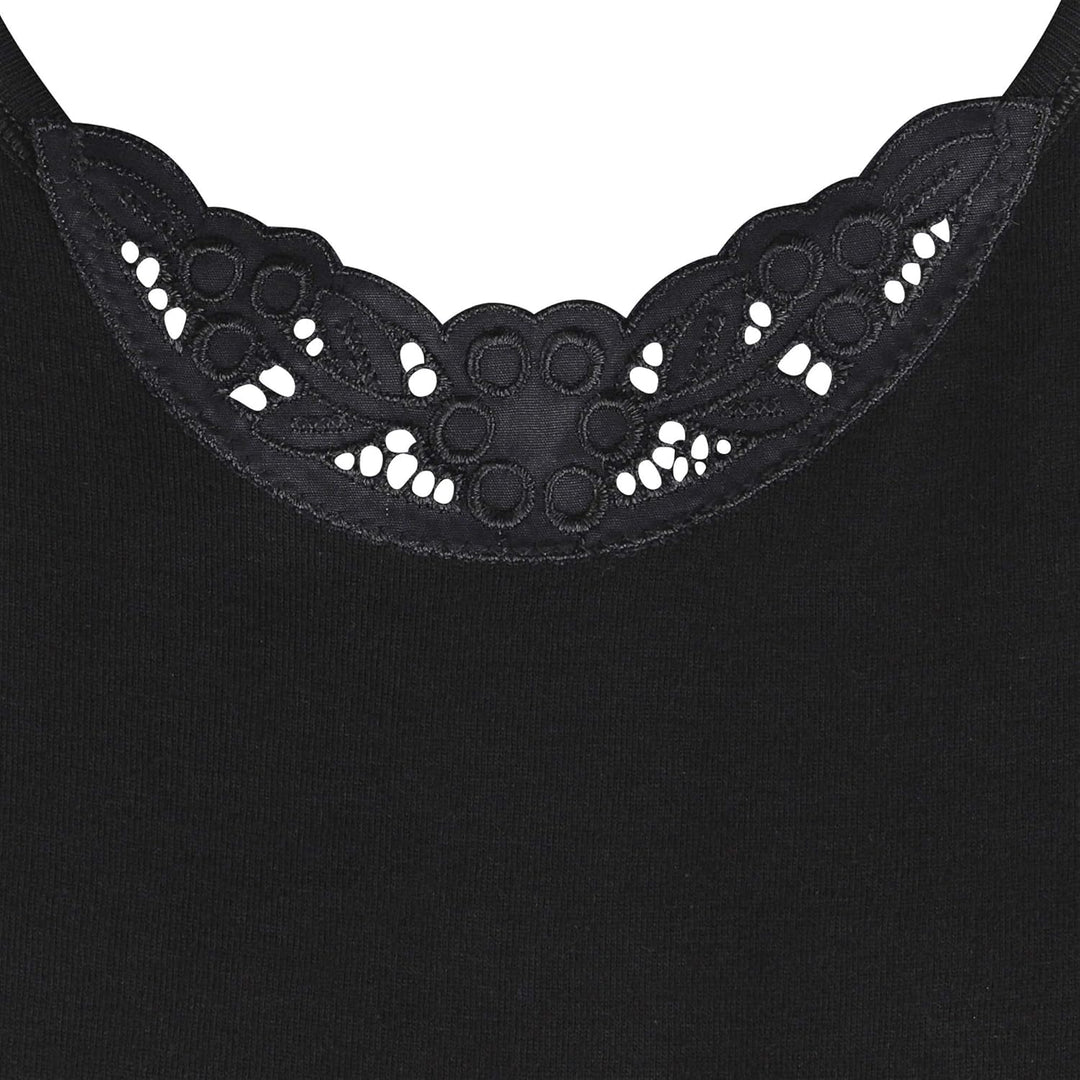 SES Top mit Spitze Damen 3er-Pack 34-52 aus 100% Baumwolle/Damen Unterhemden mit Spitze & weicher Fe