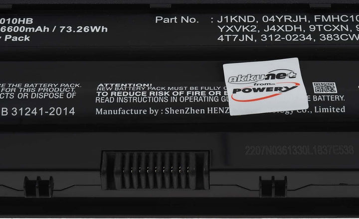 Akku für Dell Typ 4T7JN 6600mAh, 11,1V, Li-Ion