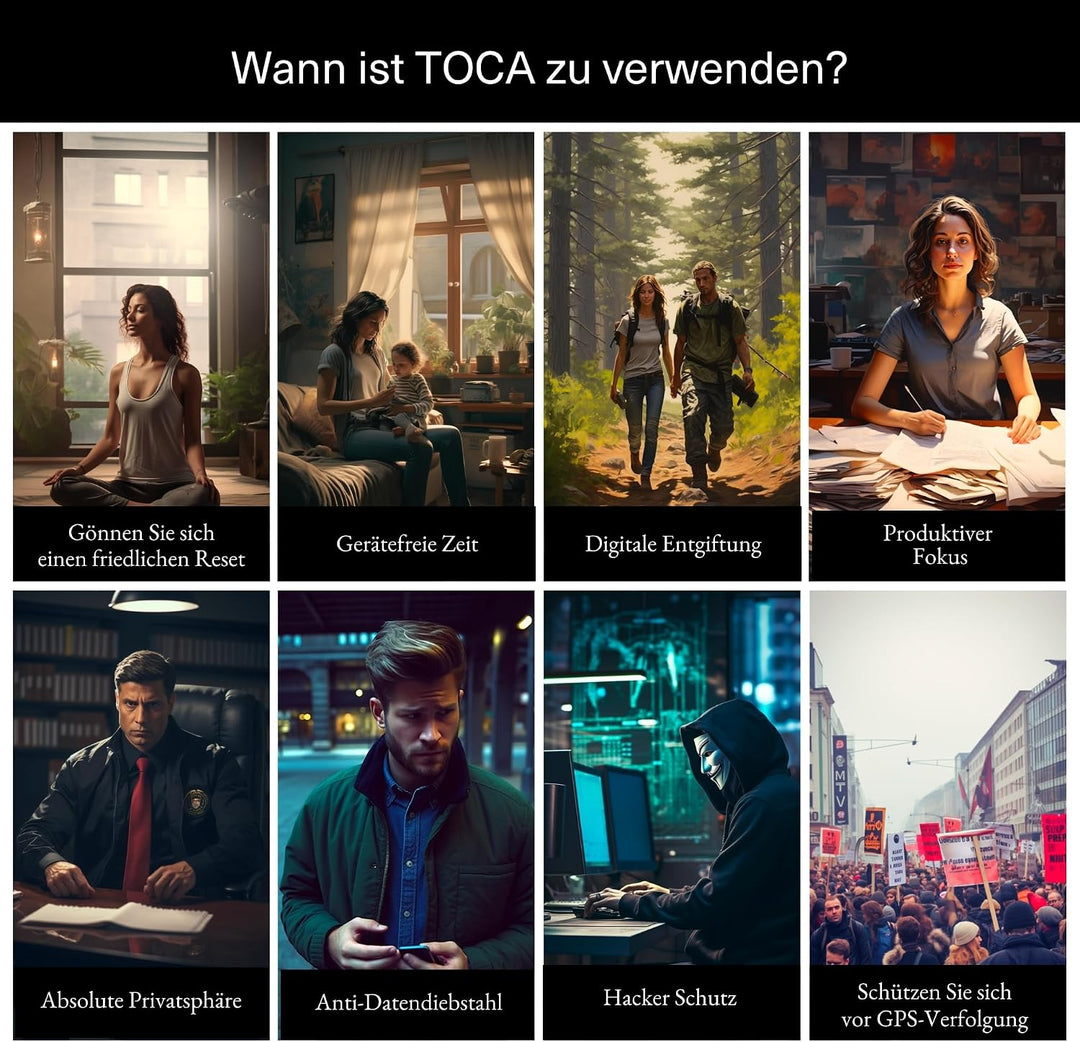 TOCA No Signal Sleeve - RFID-Blocker &amp; Anti-Tracking Faraday-Tasche, Datenschutz Handy-Hülle, EMF Ab