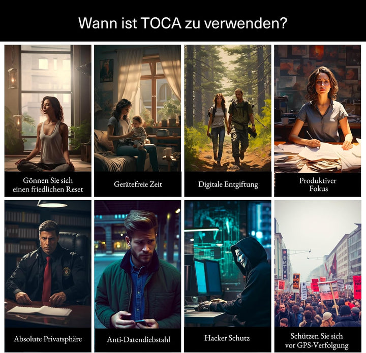 TOCA No Signal Sleeve - RFID-Blocker &amp; Anti-Tracking Faraday-Tasche, Datenschutz Handy-Hülle, EMF Ab