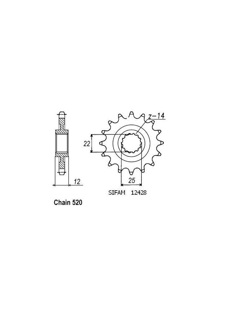 Diverse Ritzel gas-gas 200/250/300 ref 12428CZ14 Ec