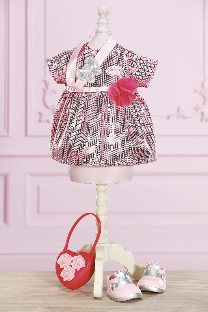 Baby Annabell Deluxe Glamour Set mit Puppenkleid, Schuhen und Accessoires, für 43 cm Puppen, 705438