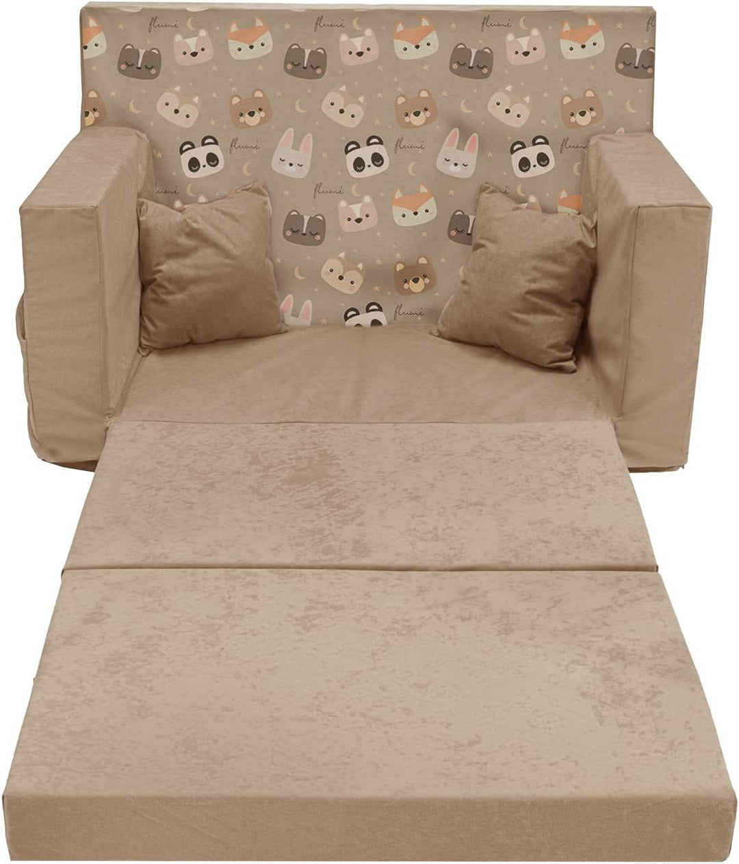Flumi Personalisierte Kindercouch Kinder Sessel Sofa Schlafsofa jugendzimmer mit Gravur KINDERNAME S