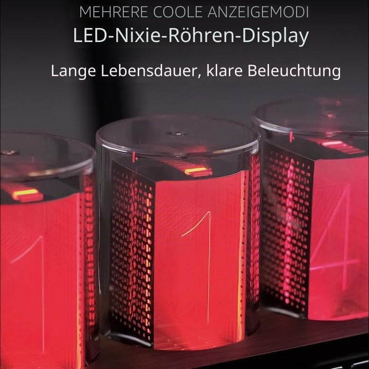 Vollfarbige RGB-Nixie-Röhrenuhr, Nachttischuhr, Umgebungslicht-Dekoration, spezieller digitaler Kale