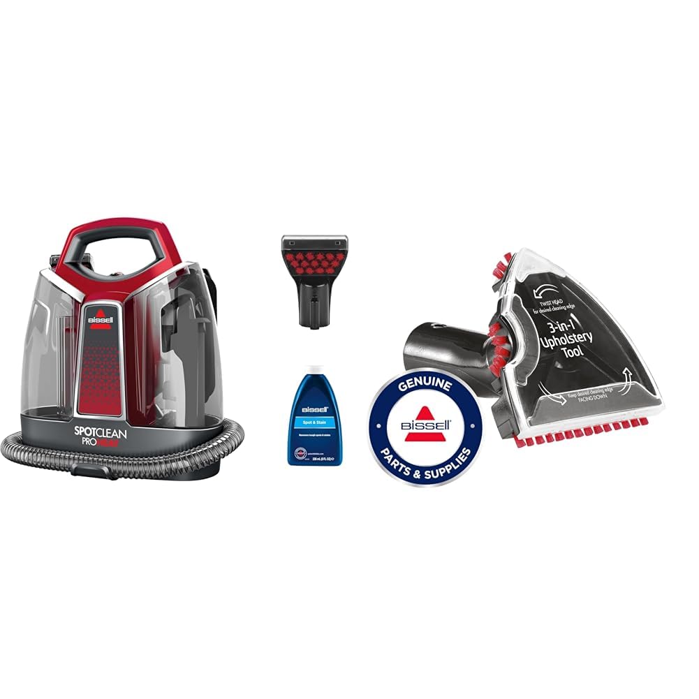 BISSELL 36988 SpotClean ProHeat Flecken-Reinigungsgerät + 3-in-1 Stufen-und Polster-Aufsatz für alle
