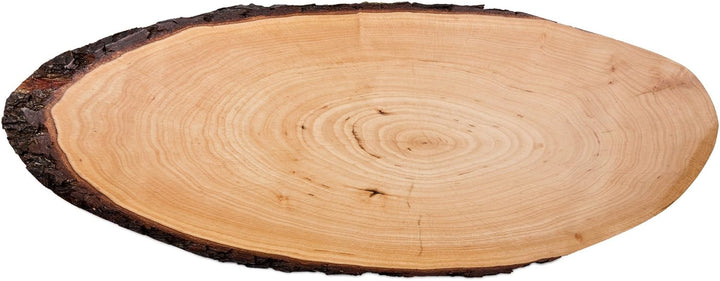 Batania Rindenholzbrett oval ca. 58-65 x 22-26cm, rustikales Servierbrett, Aufschnittbrett, einzigar