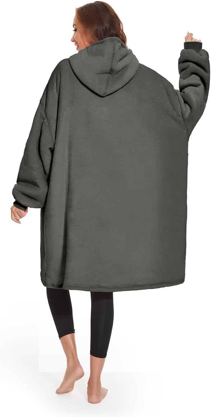 GAYYNE Hoodie Decke mit Ärmeln Deckenpullover, Tragbare Decken Hoodie Damen, Ultra Weiche Sherpa Fle