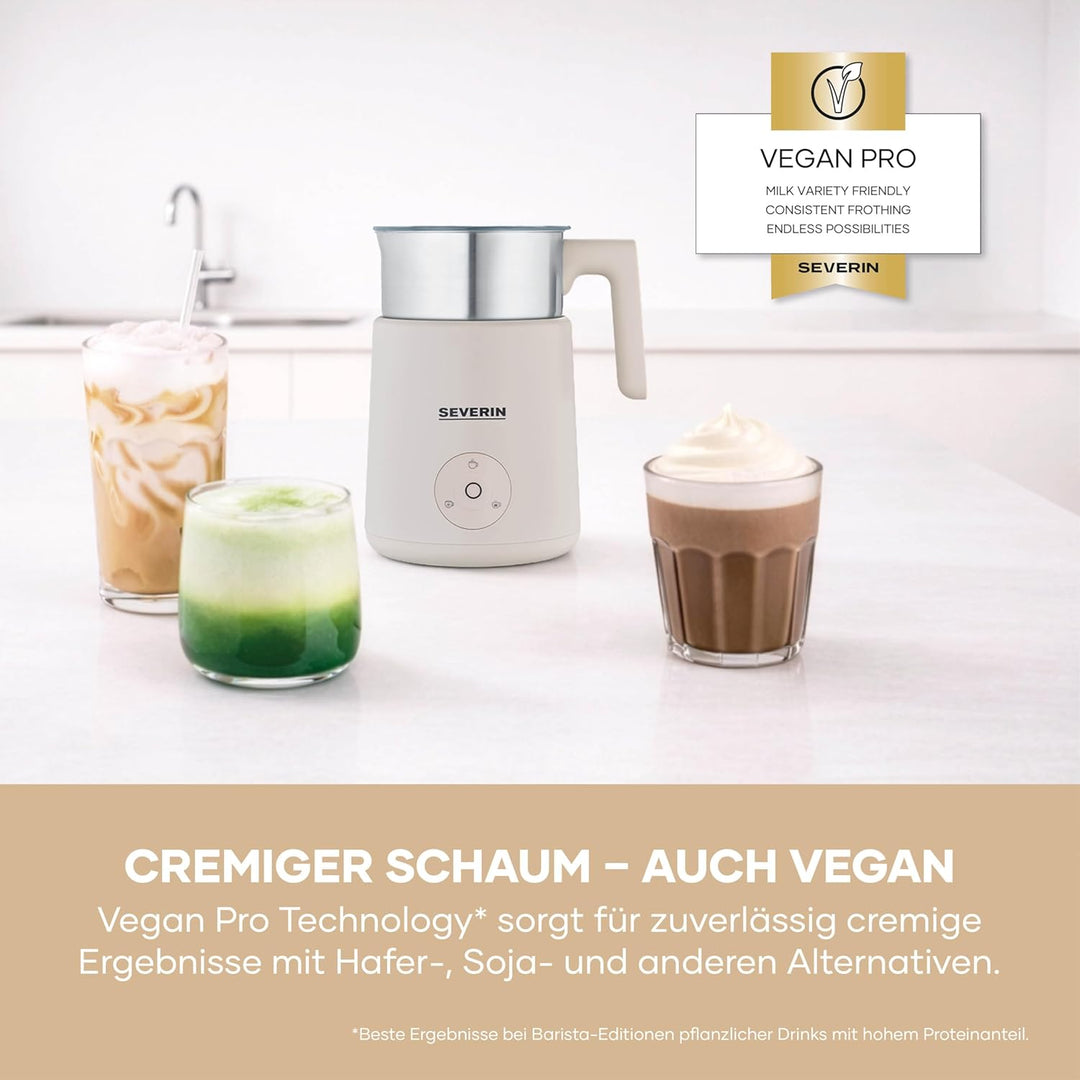 SEVERIN SPUMA Lite Design Induktions-Milchaufschäumer, elektrischer Milchschäumer mit Edelstahl-Milc
