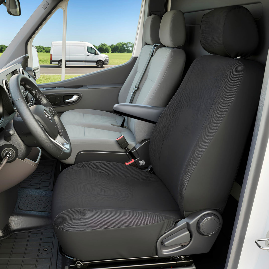 Walser Transporter Sitzbezüge Auto kompatibel mit VW T5, Einzelsitz vorne, Auto Sitzbezüge aus Stoff
