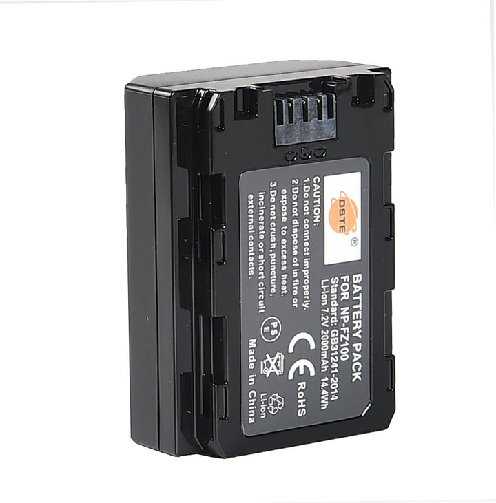 DSTE NP-FZ100 Li-Ionen Batterie (2 Stück) und Micro USB Ladegerät Kompatibel für Sony A6700 A7R3 A7R