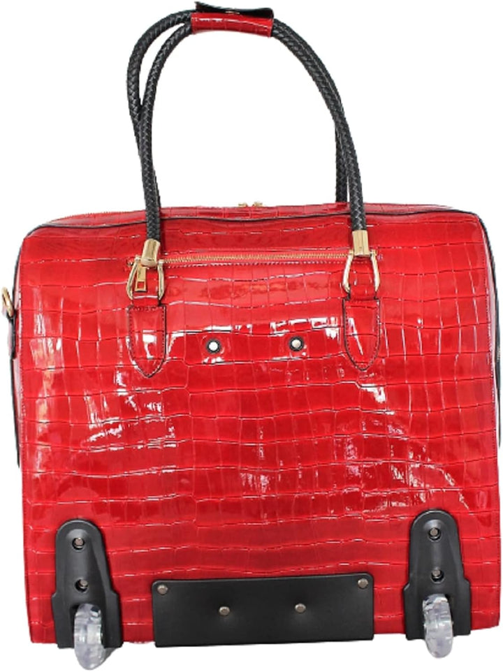 Leichte Damen Aktentrolley Laptop Tasche im Design Rot