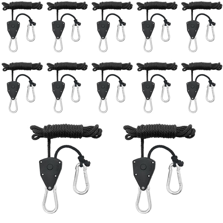 12 Stück 1/8 Zoll Ratchet Hanger, Seilzug Seilratsche mit Haken, Einstellbare Seil Seilhaken Ratsche