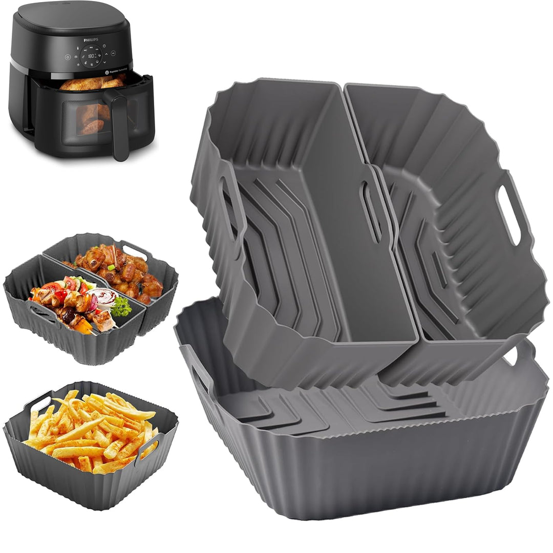 Silikonform für Heissluftfritteuse 19-23CM, Air Fryer Zubehör Silikon Einsatz anstelle Backpapier, H