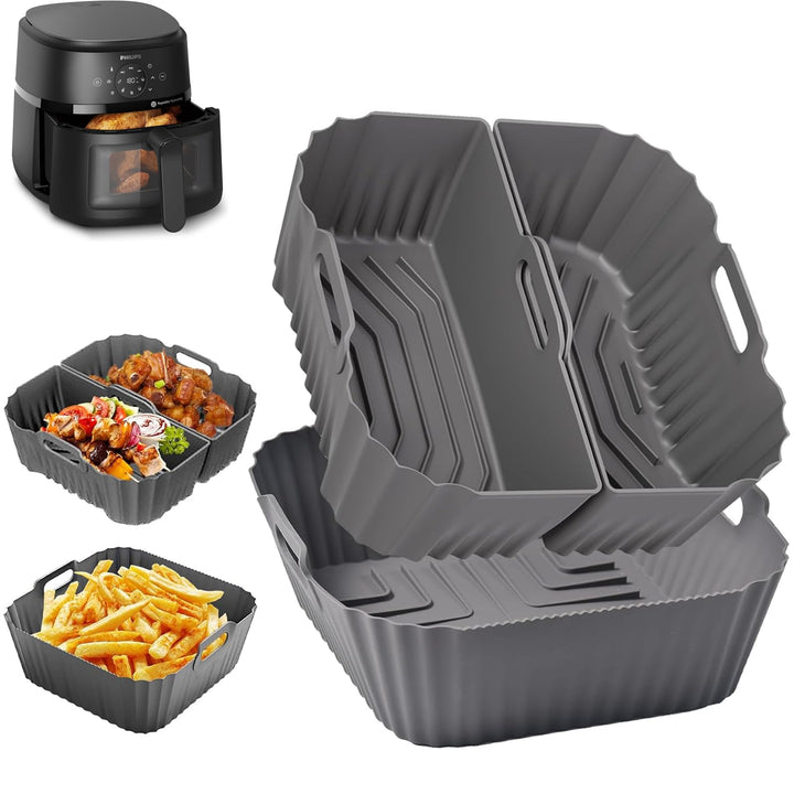 Silikonform für Heissluftfritteuse 19-23CM, Air Fryer Zubehör Silikon Einsatz anstelle Backpapier, H
