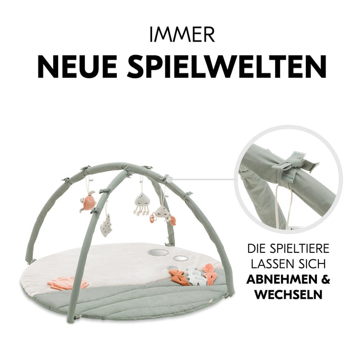 hauck Relax N Watch, Water Animals – Baby Spieldecke mit Spielbogen ab Geburt, Krabbeldecke mit Spie
