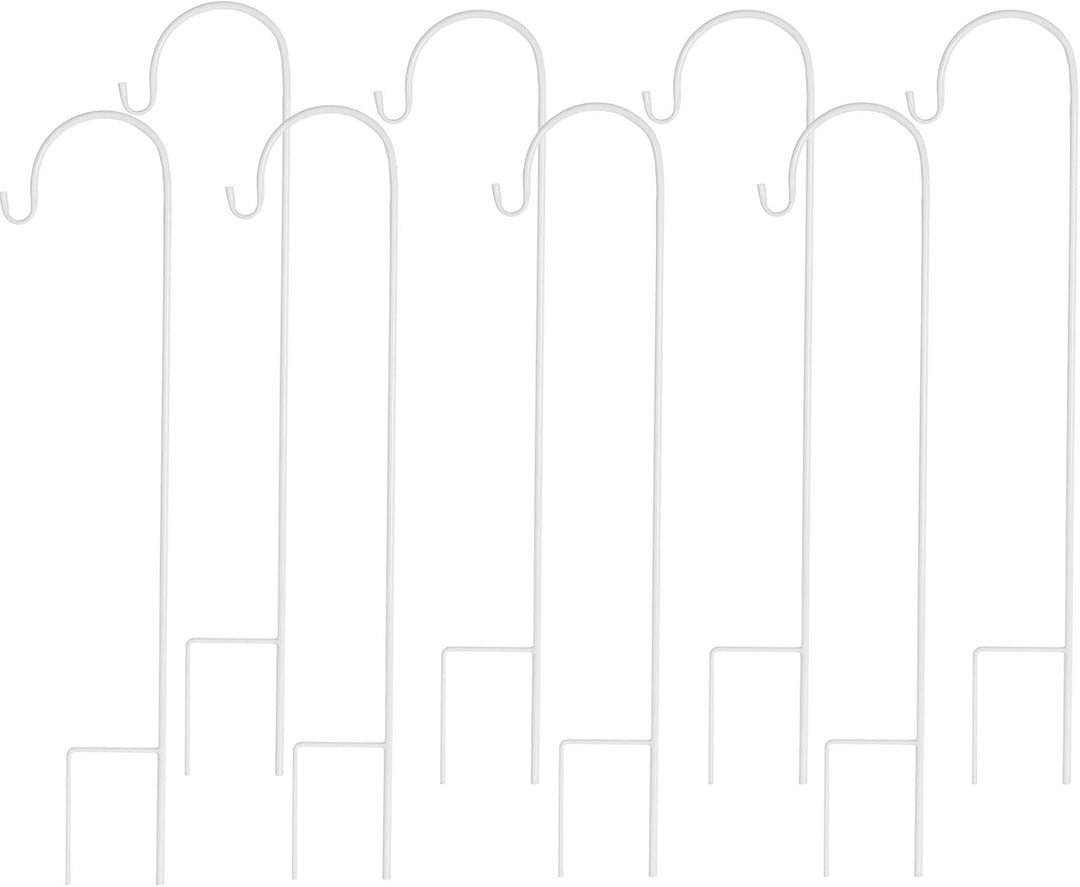 unho 8 Stück Schäferhaken aus Metall, Gartenstab Gartenstecker mit Haken für Solarleuchten, Laternen