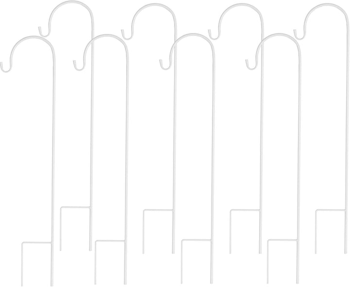 unho 8 Stück Schäferhaken aus Metall, Gartenstab Gartenstecker mit Haken für Solarleuchten, Laternen
