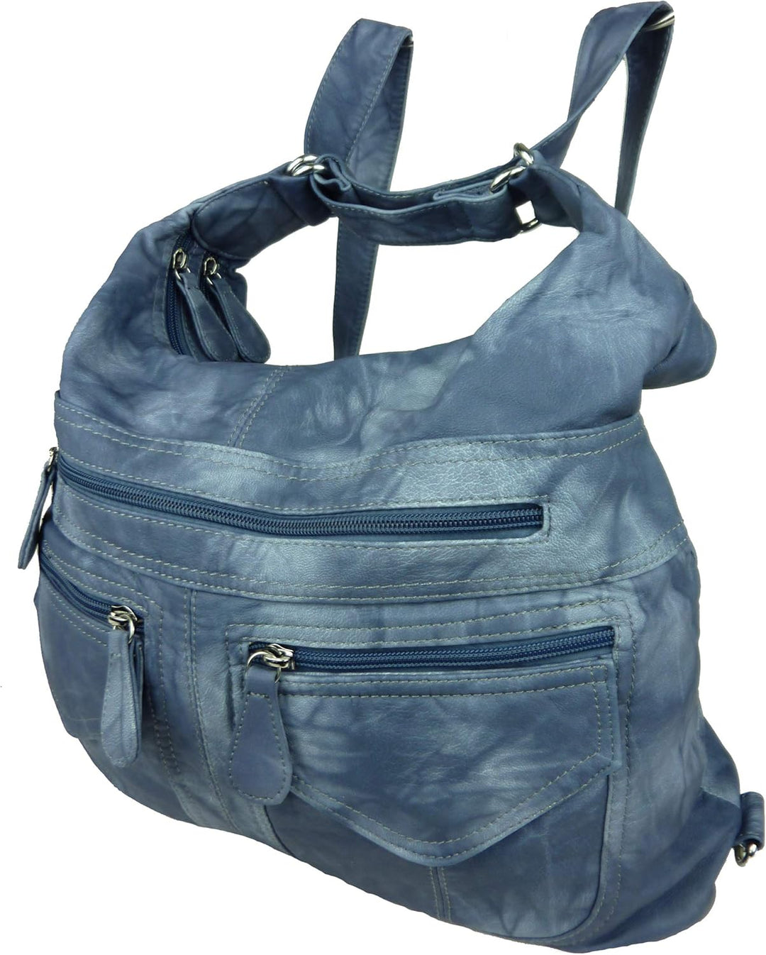 kennydoo Rucksacktasche I 2in1 Damen Rucksack und Handtasche in Einem I Schultertasche einfarbig uni