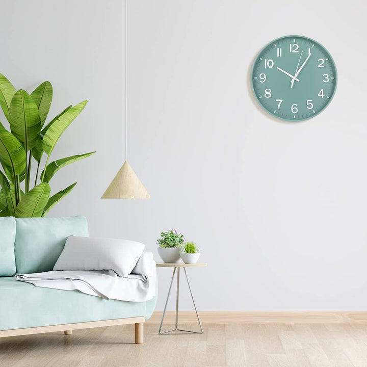 HZDHCLH 30cm Lautlos Wanduhr Schleichende Sekunde mit Arabisch Ziffer ohne Ticken für Dekoration Woh