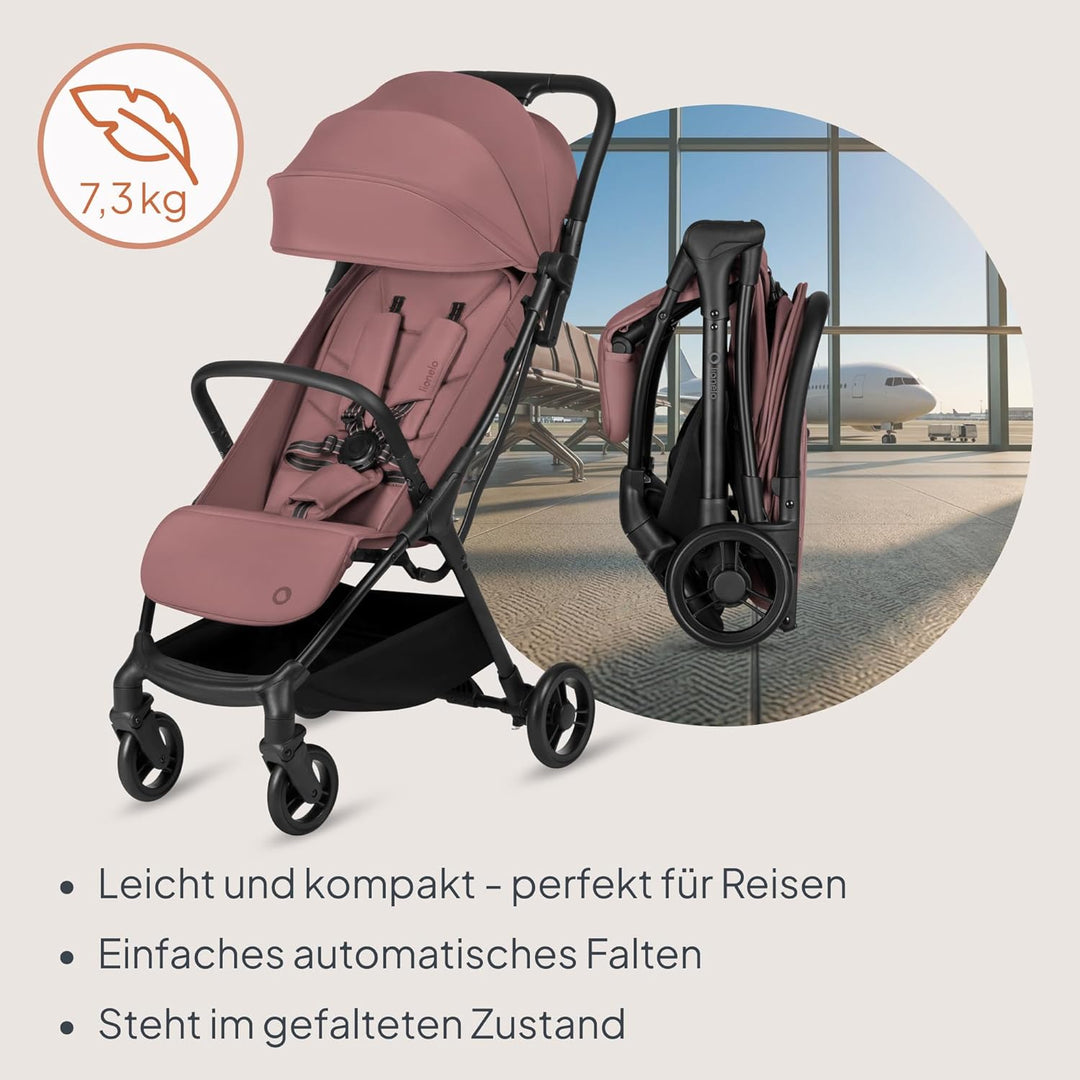 Lionelo Agia Reisebuggy Bis 22 kg, Leichter Buggy Kinderwagen ab 6 Monaten, Klein Zusammenklappbar m