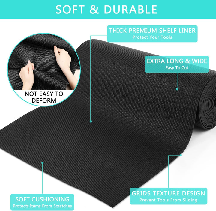HooTown Professional Shelf Liner Werkzeugkasten Mat, 3 mm dick Schubladeneinlagen, Einfacher Schnitt