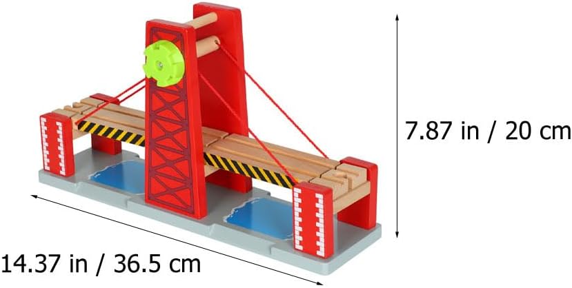 ibasenice Holz-Zugbrücke Hebebrücke Für Eisenbahnspielzeug Kompatibel Mit Holzeisenbahn Schienen Set