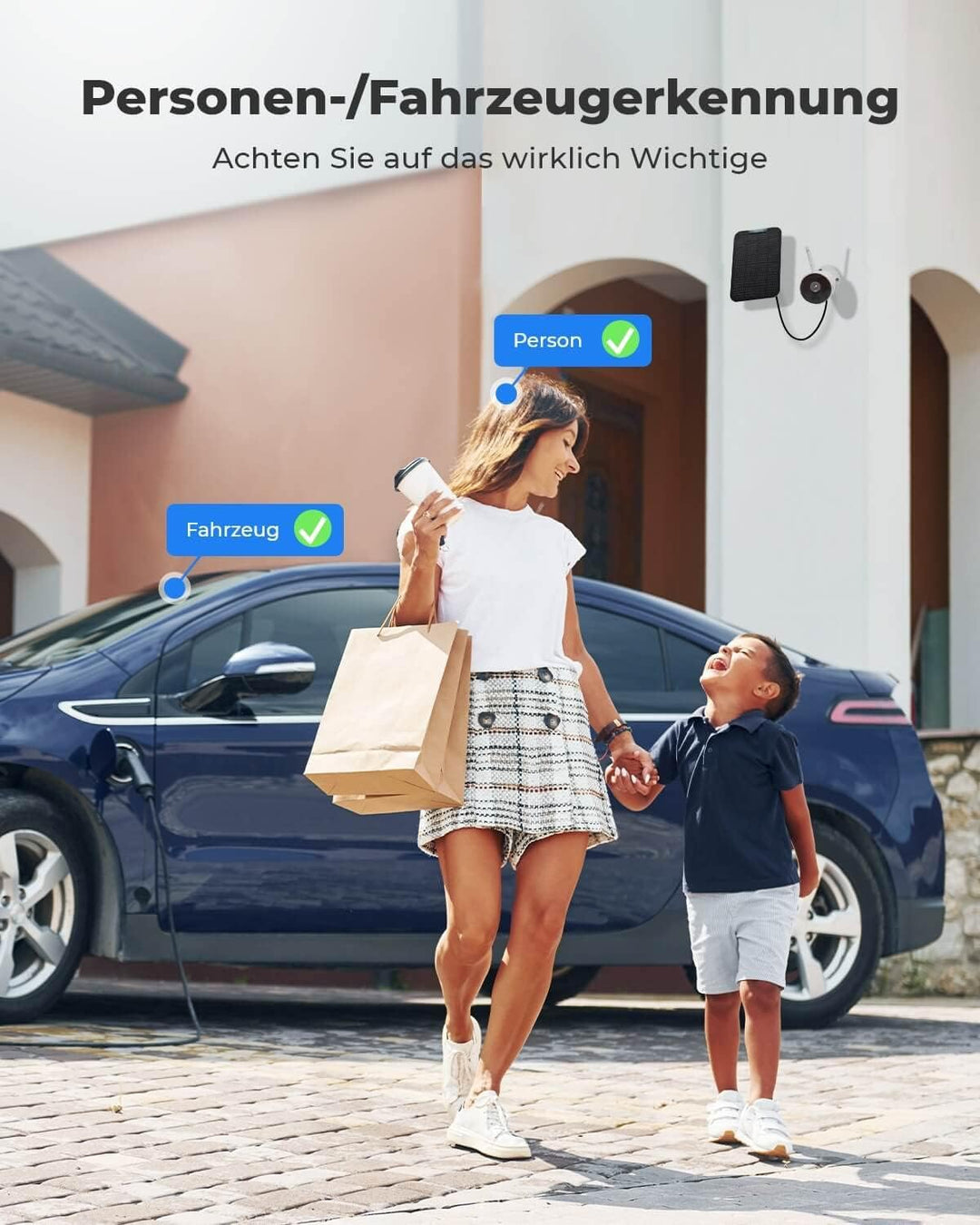 Reolink 5MP Überwachungskamera Aussen Akku, Kabellose Solar WLAN Kamera Outdoor mit PIR- & KI-Erkenn