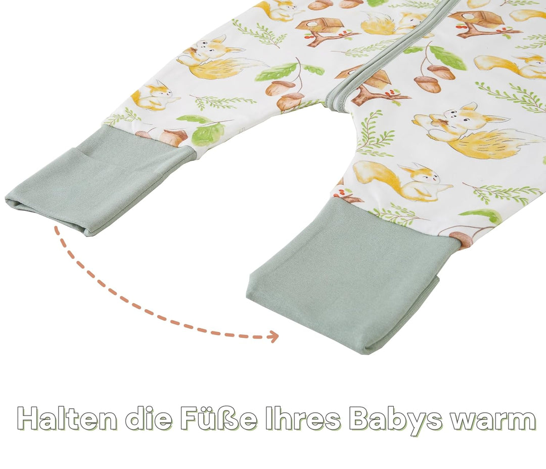Chilsuessy Baby Schlafsack mit Beinen 1.5 Tog Schlafsack 100% Baumwolle Ganzjahres Schlafsack mit Fü