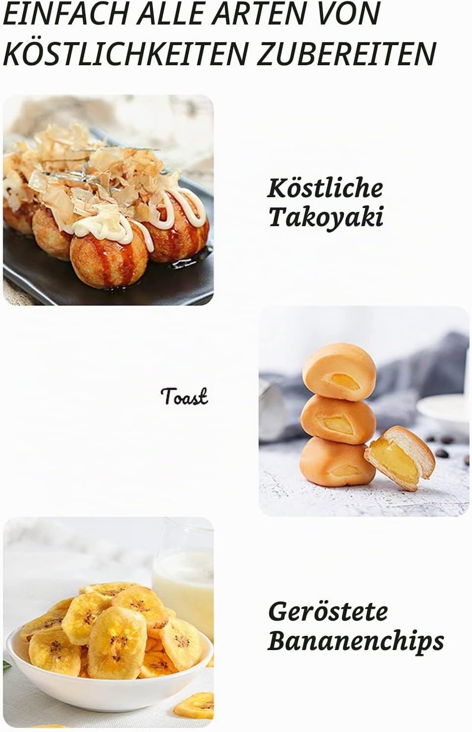 Takoyaki Maker,750 W Non-Stick Octopus Grill Tray 18 Löcher zweiseitige Heizung Küchen Elektrische M