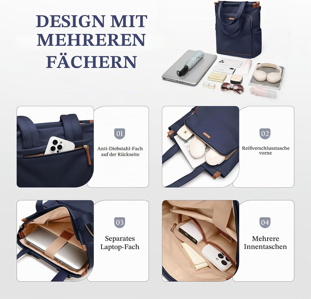 GOLF SUPAGS Convertible Laptop-Rucksack für Frauen Casual Daypack Notebook Tote Bag für Arbeit Hochs