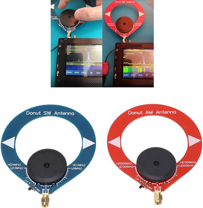 2 Stück Donut AM MW SW Antenne Tragbare Rahmenantenne für Kurzwellenradio