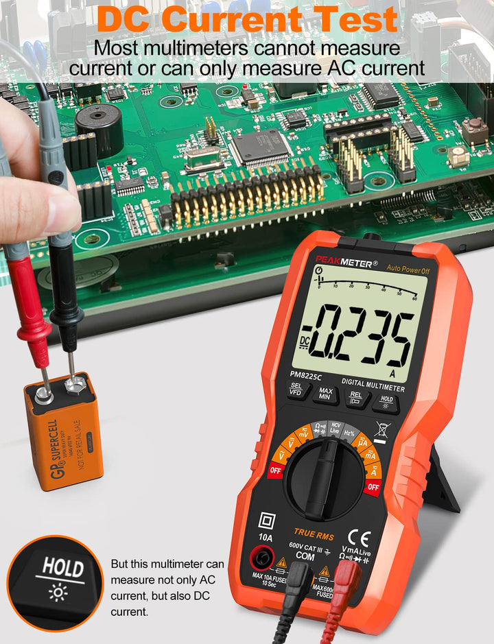 Digital Multimeter, 6000 Counts Auto Range, genaues Messen von AC/DC-Spannung, Amperemeter, Widersta