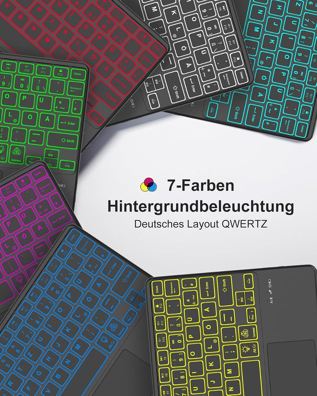 Für iPad Air 11 (M4/M3) Hülle mit Touchpad & Beleuchtung QWERTZ | Für iPad Air 11 Hülle mit Tastatur