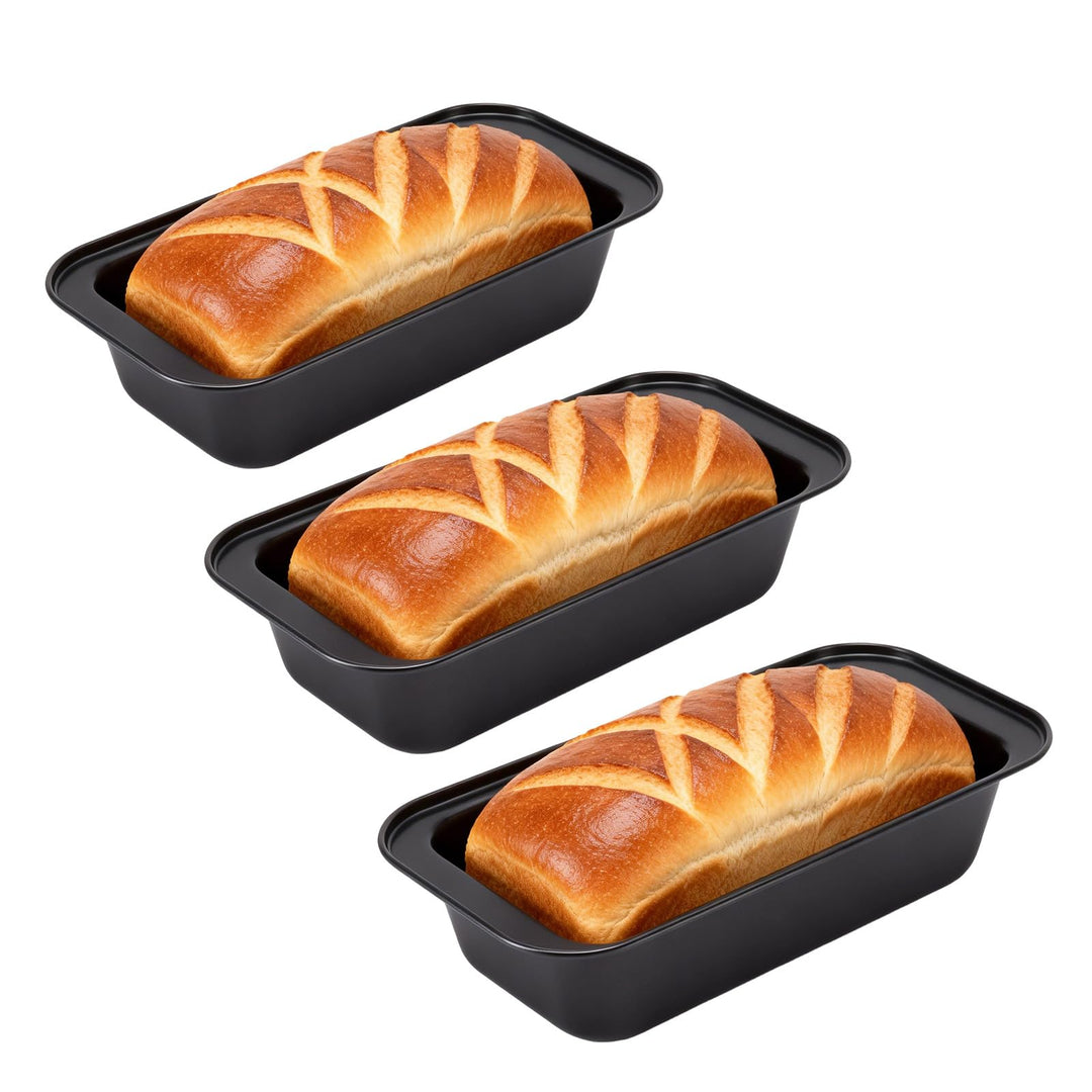 Jenngaoo 3 Stück Antihaft Backform, 25x13x6 cm Brotbackform aus Kohlenstoffstahl Rechteckige Kastenf