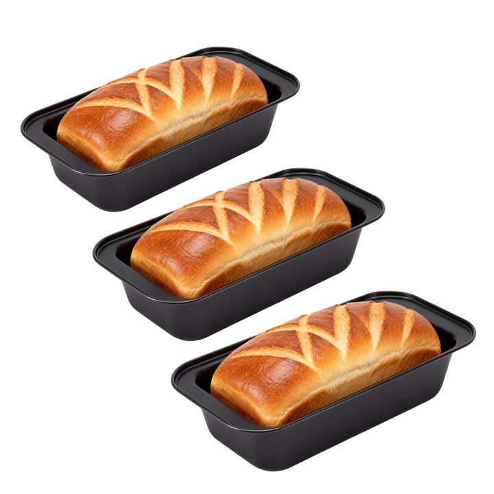 Jenngaoo 3 Stück Antihaft Backform, 25x13x6 cm Brotbackform aus Kohlenstoffstahl Rechteckige Kastenf