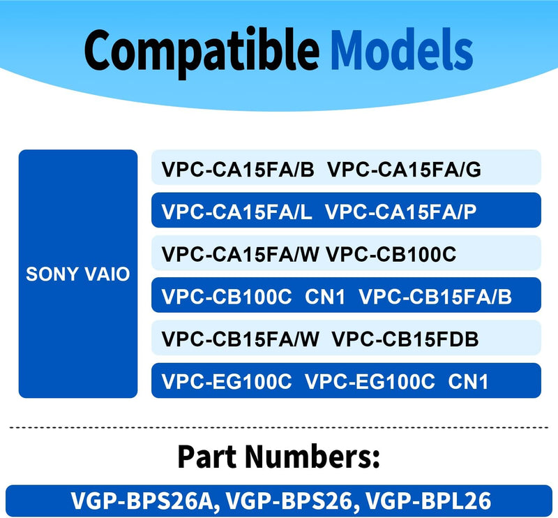 VGP-BPS26 VGP-BPS26A VGP-BPL26 Laptop Akku für Sony Vaio PCG-61 PCG-61713M PCG-71 PCG-71614M PCG-718