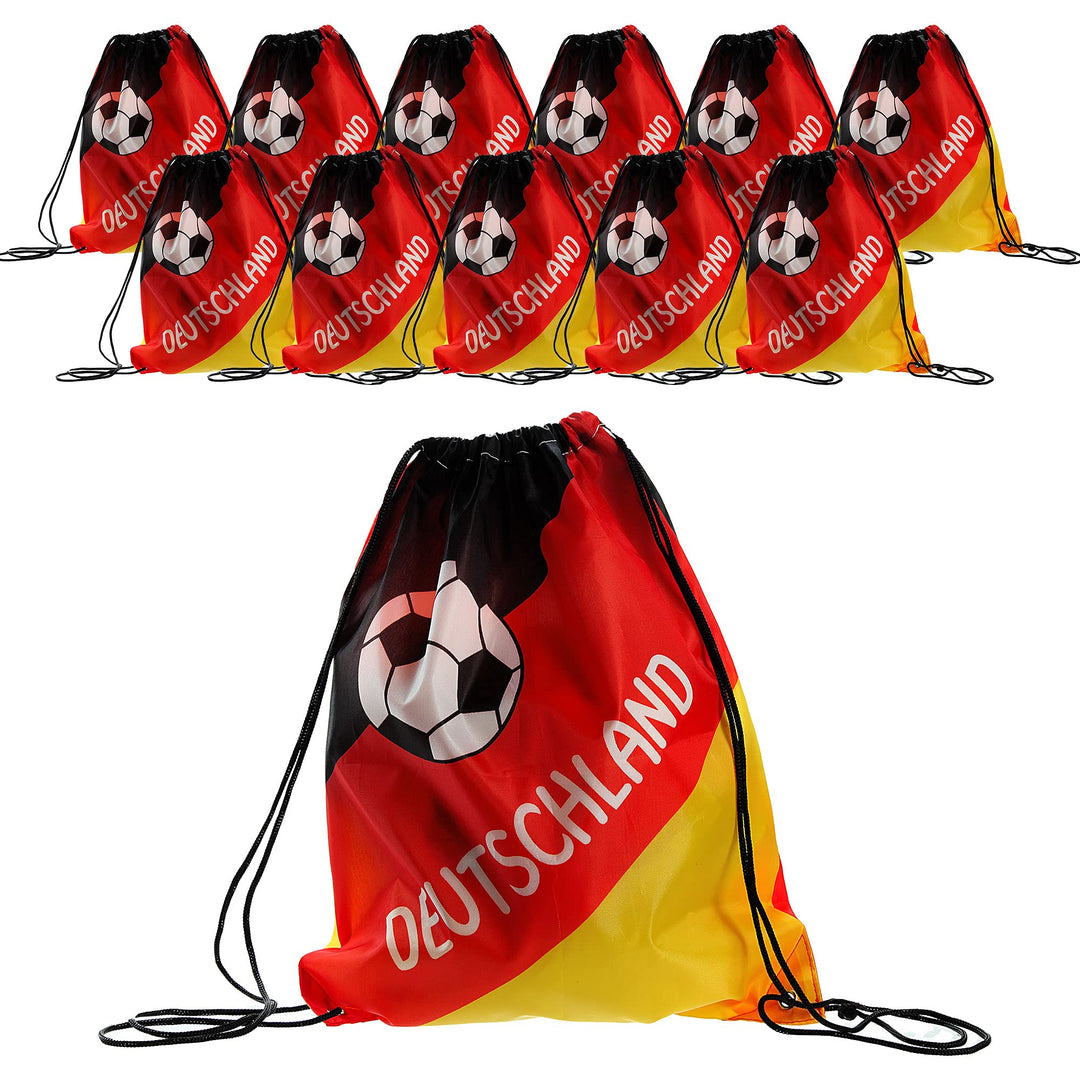 Cepewa Fanartikel WM EM │12er Set Matchbeutel Sportbeutel │Fanmeile Public Viewing │schwarz rot Gold