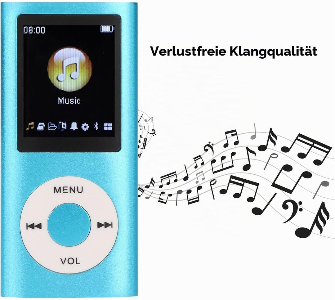 64 GB MP3 Player Mit 1,8 Zoll LCD Bildschirm - Tragbarer Verlustfreier Sound Player für Kinder Und S